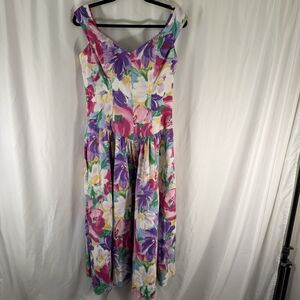 Geary Roark Kamisato Dress Women's 10 Multicolor Floral Zip Back Sleeveless